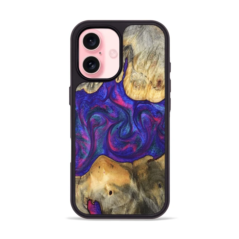 iPhone 16 Wood Phone Case - Donie (Purple, 829728)