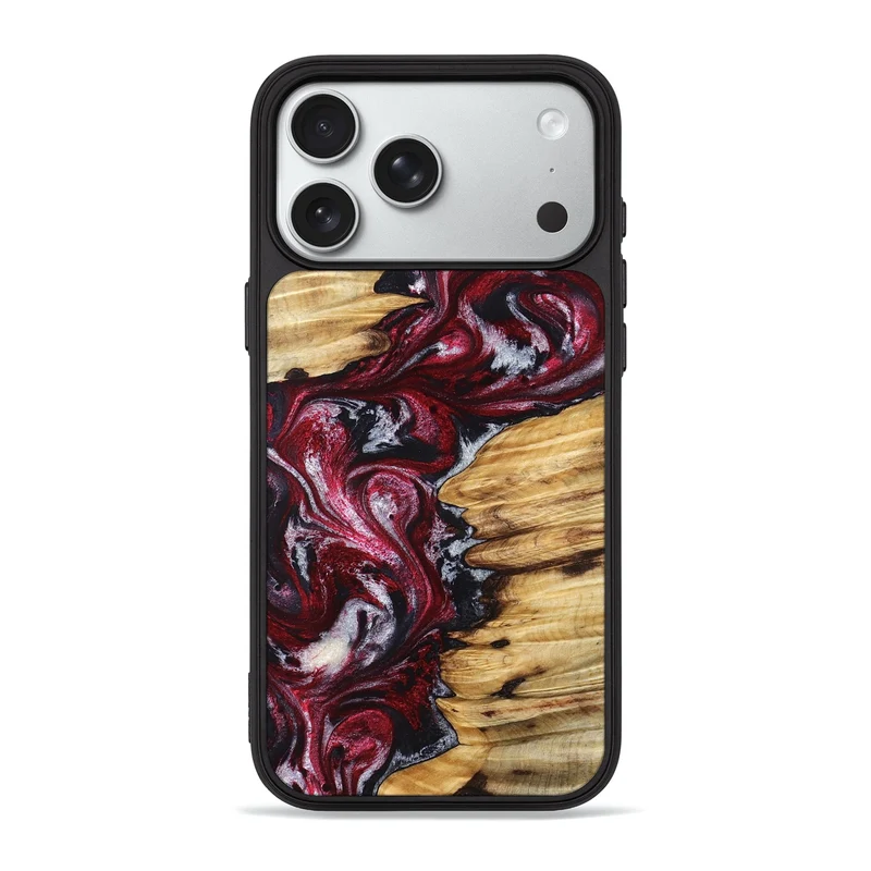 iPhone 18 Pro Max Wood Phone Case - Gemma (Red, 829727)