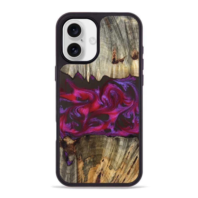 iPhone 16 Plus Wood Phone Case - Jaylen (Red, 829716)