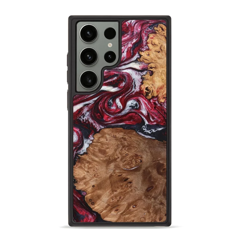 Galaxy S23 Ultra Wood Phone Case - Camila (Red, 829715)