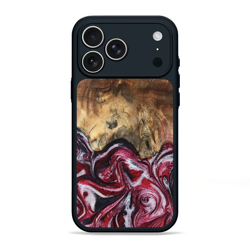 iPhone 17 Pro Max Wood Phone Case - Chaya (Red, 829722)