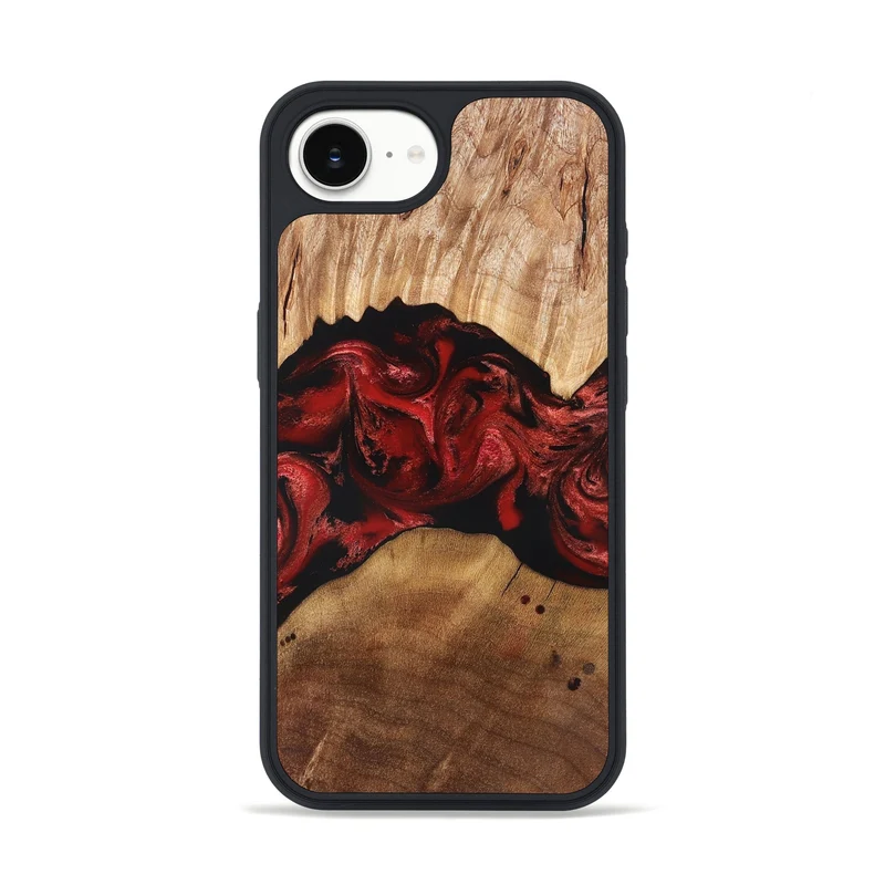 iPhone 16e Wood Phone Case - Marlon (Red, 829713)