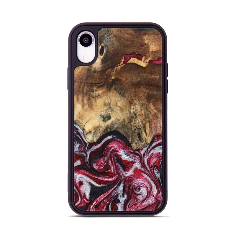 iPhone Xr Wood Phone Case - Chaya (Red, 829722)