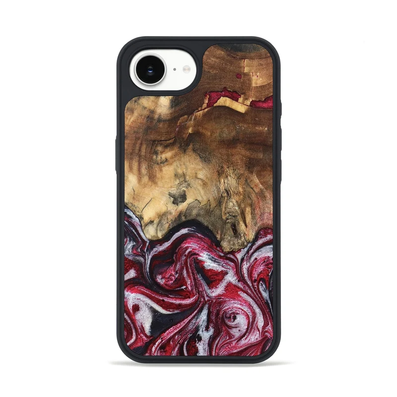 iPhone 16e Wood Phone Case - Chaya (Red, 829722)