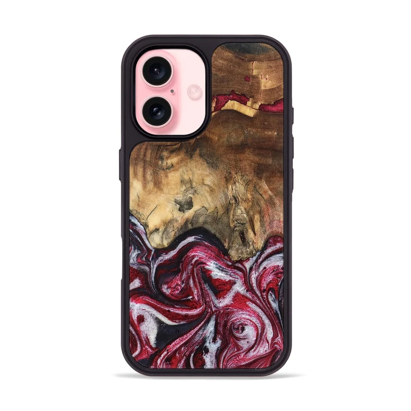 iPhone 16 Wood Phone Case - Chaya (Red, 829722)