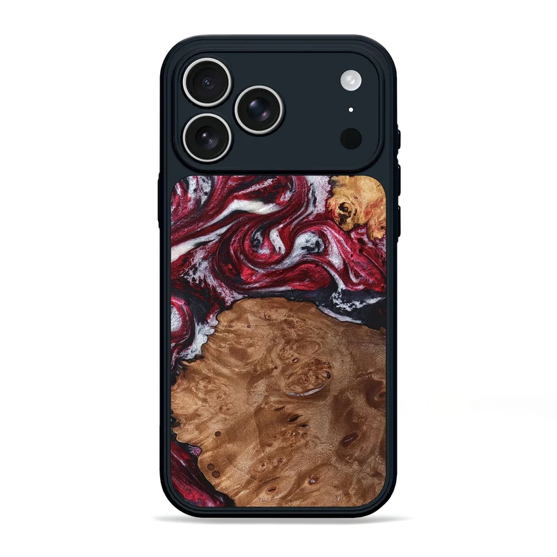 iPhone 17 Pro Max Wood Phone Case - Camila (Red, 829715)