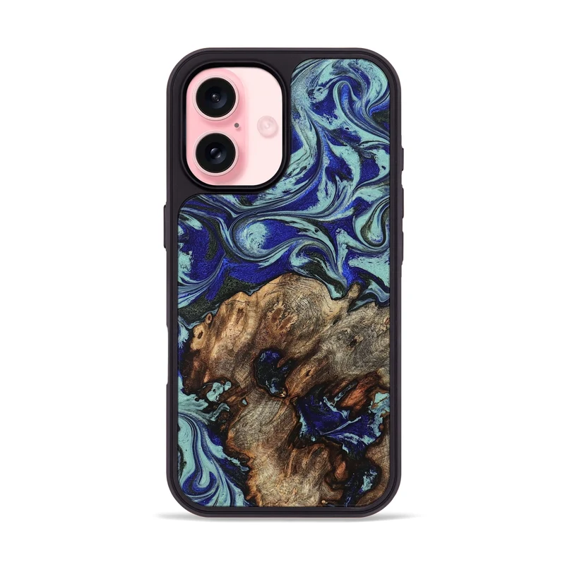 iPhone 16 Wood Phone Case - Jairo (Blue, 829422)