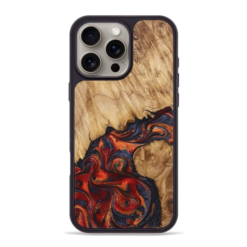 iPhone 16 Pro Max Wood Phone Case - Pattie (Red, 829430)