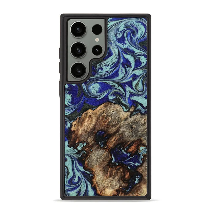Galaxy S23 Ultra Wood Phone Case - Jairo (Blue, 829422)