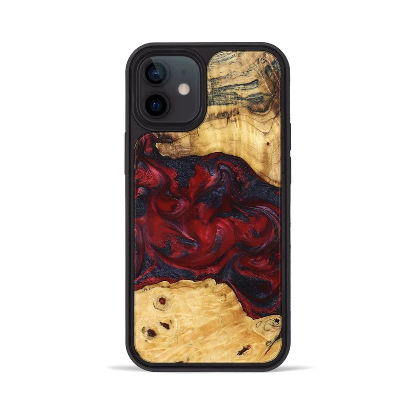 iPhone 12 Wood Phone Case - Geneva (Red, 829431)