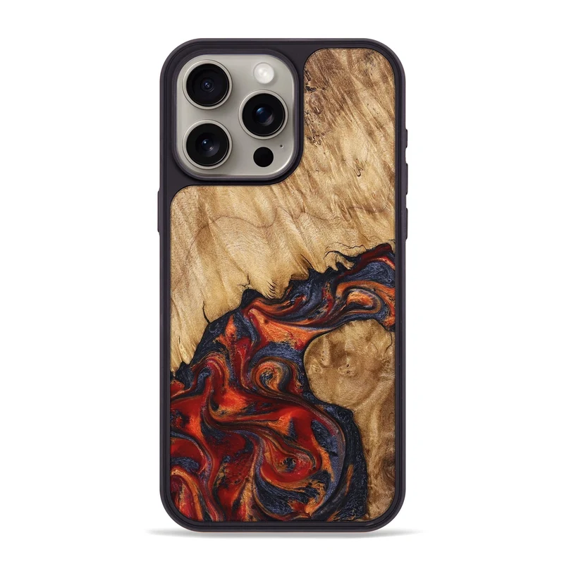 iPhone 15 Pro Max Wood Phone Case - Pattie (Red, 829430)