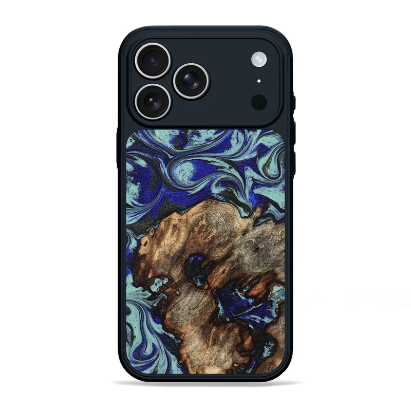 iPhone 17 Pro Max Wood Phone Case - Jairo (Blue, 829422)