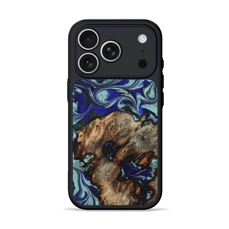 iPhone 17 Pro Wood Phone Case - Jairo (Blue, 829422)