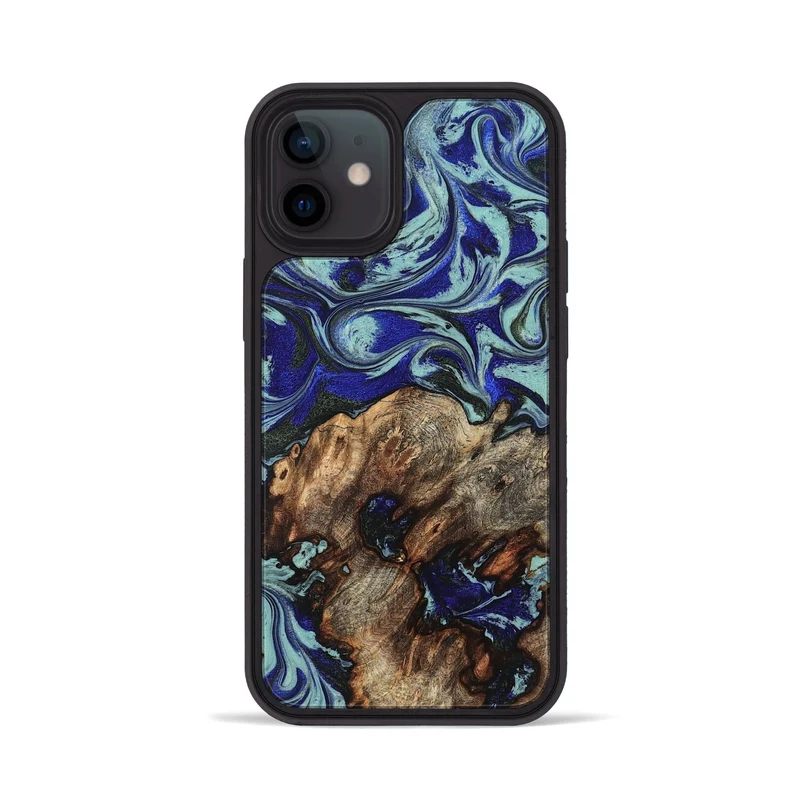 iPhone 12 Wood Phone Case - Jairo (Blue, 829422)