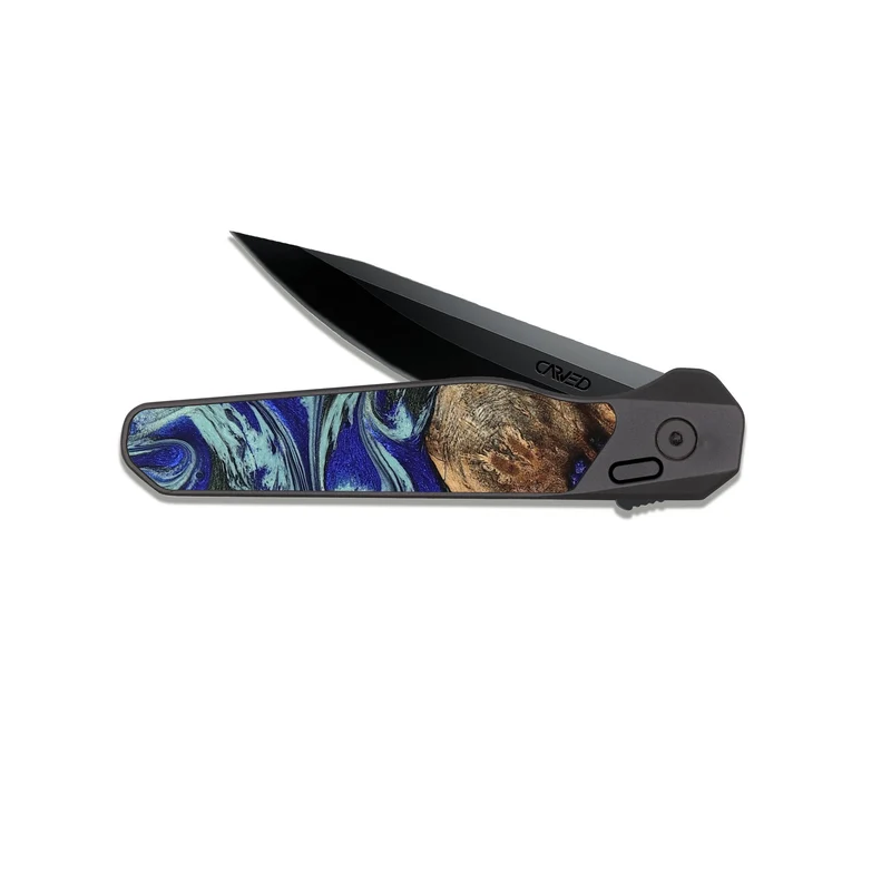 EDC Dark Slate Wood Pocket Knife - Jairo (Blue, 829422)