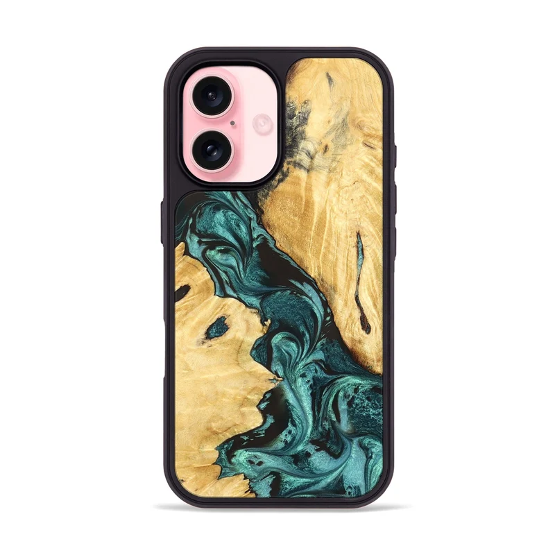 iPhone 16 Wood Phone Case - Sol (Green, 829426)