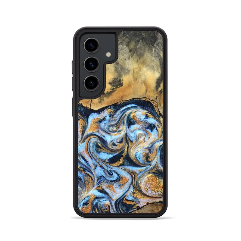 Galaxy S24 Wood Phone Case - Ellen (Teal & Gold, 829416)