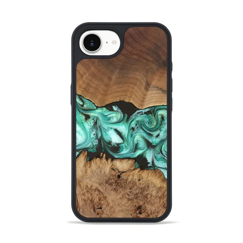 iPhone 16e Wood Phone Case - Jamir (Green, 829420)