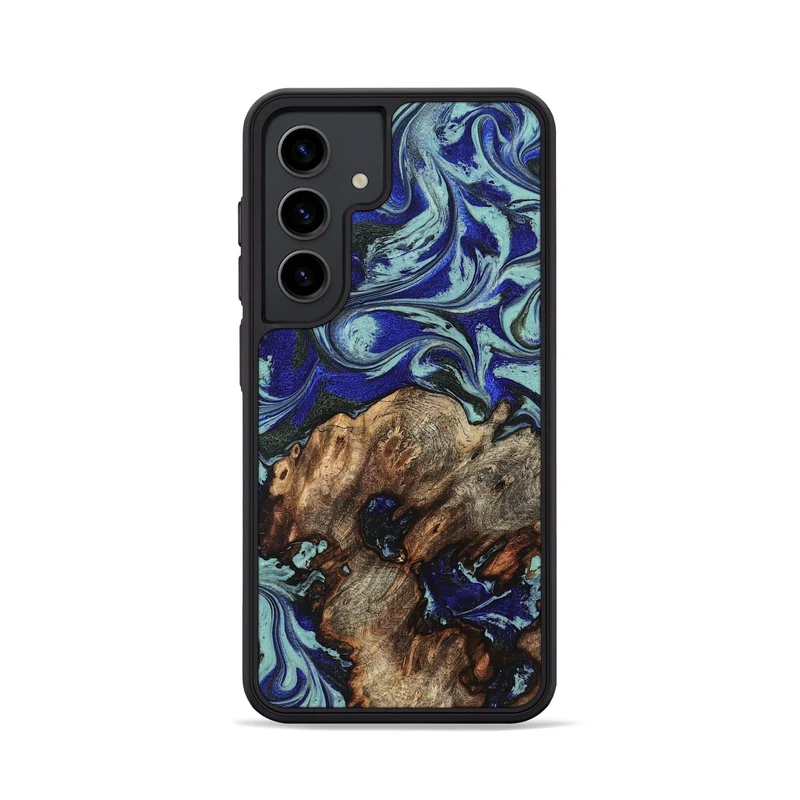 Galaxy S24 Wood Phone Case - Jairo (Blue, 829422)