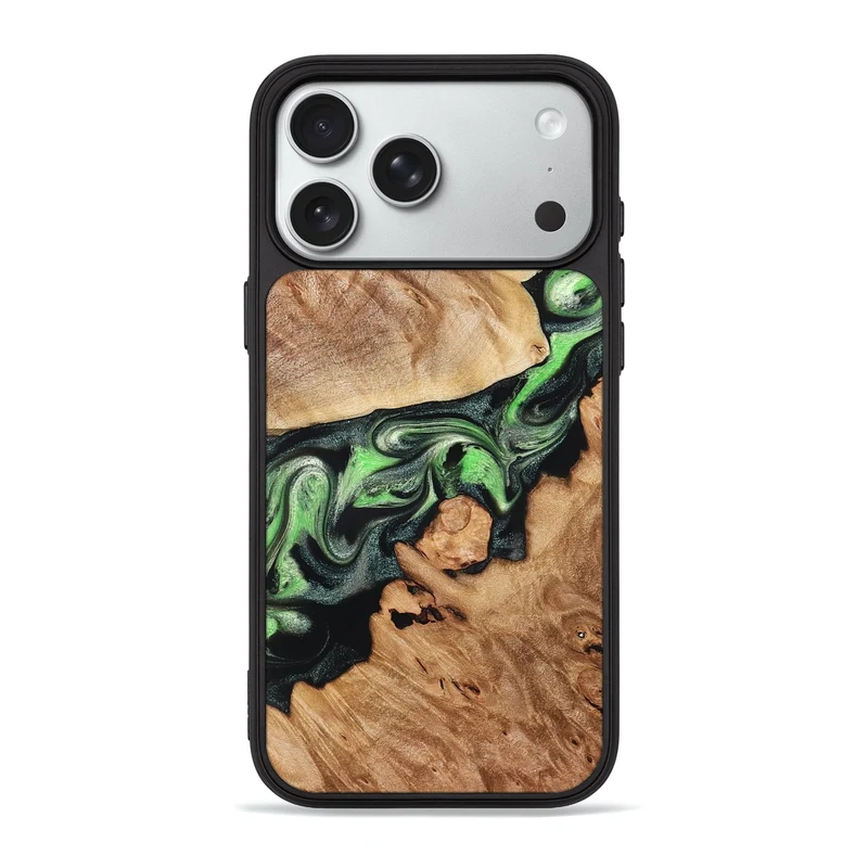 iPhone 18 Pro Max Wood Phone Case - Adelina (Green, 829423)