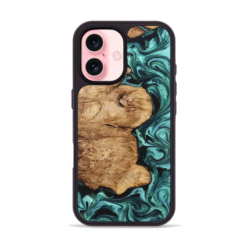 iPhone 16 Wood Phone Case - Kaeli (Green, 829696)