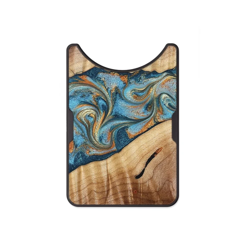 Alloy Wood Wallet - Tyrese (Teal & Gold, 829704)