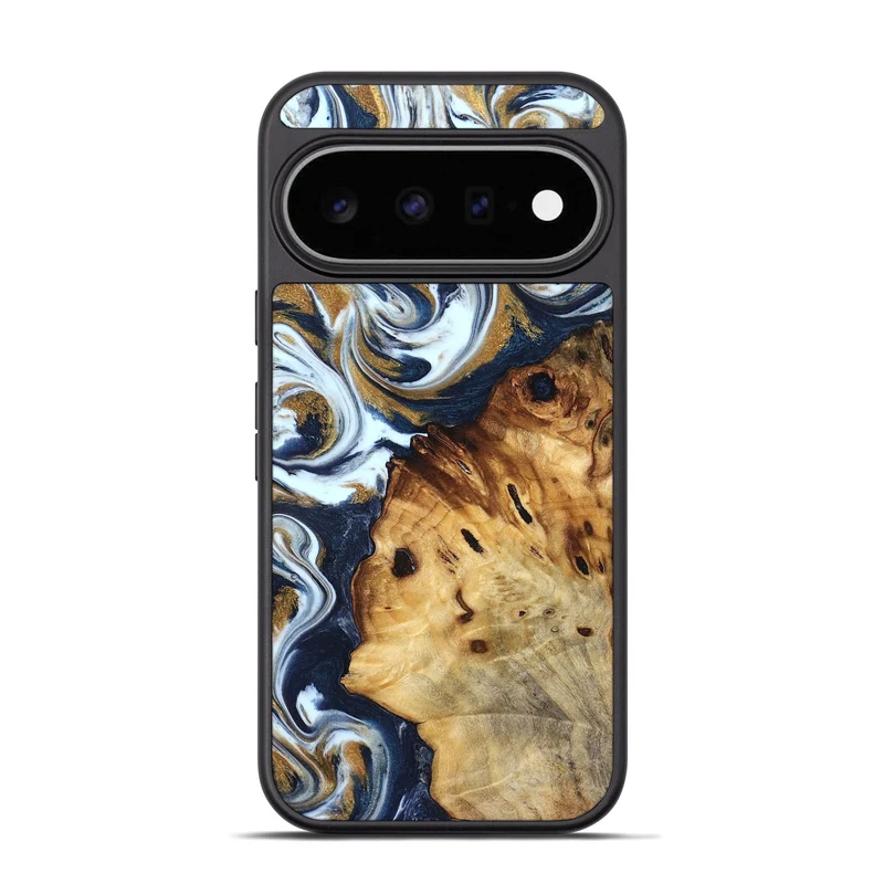 Pixel 11 Pro Wood Phone Case - Karyn (Teal & Gold, 829706)