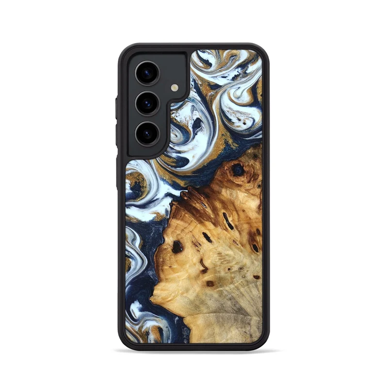 Galaxy S24 Wood Phone Case - Karyn (Teal & Gold, 829706)