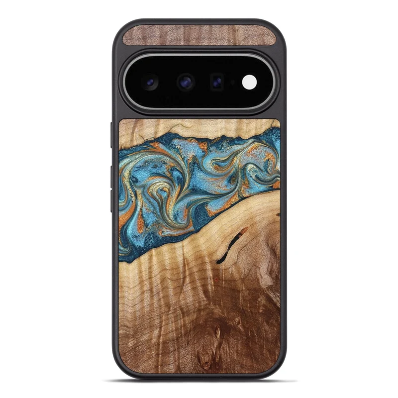 Pixel 11 Pro XL Wood Phone Case - Tyrese (Teal & Gold, 829704)