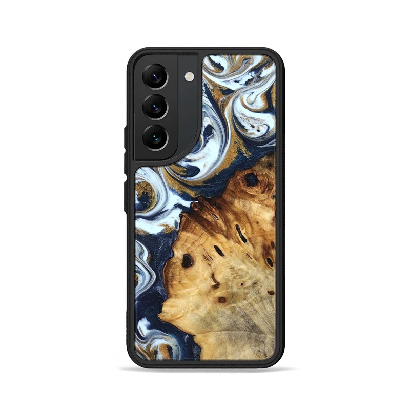 Galaxy S22 Wood Phone Case - Karyn (Teal & Gold, 829706)
