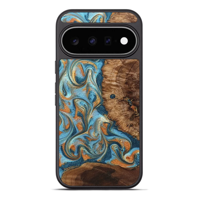 Pixel 11 Pro XL Wood Phone Case - Colter (Teal & Gold, 829707)