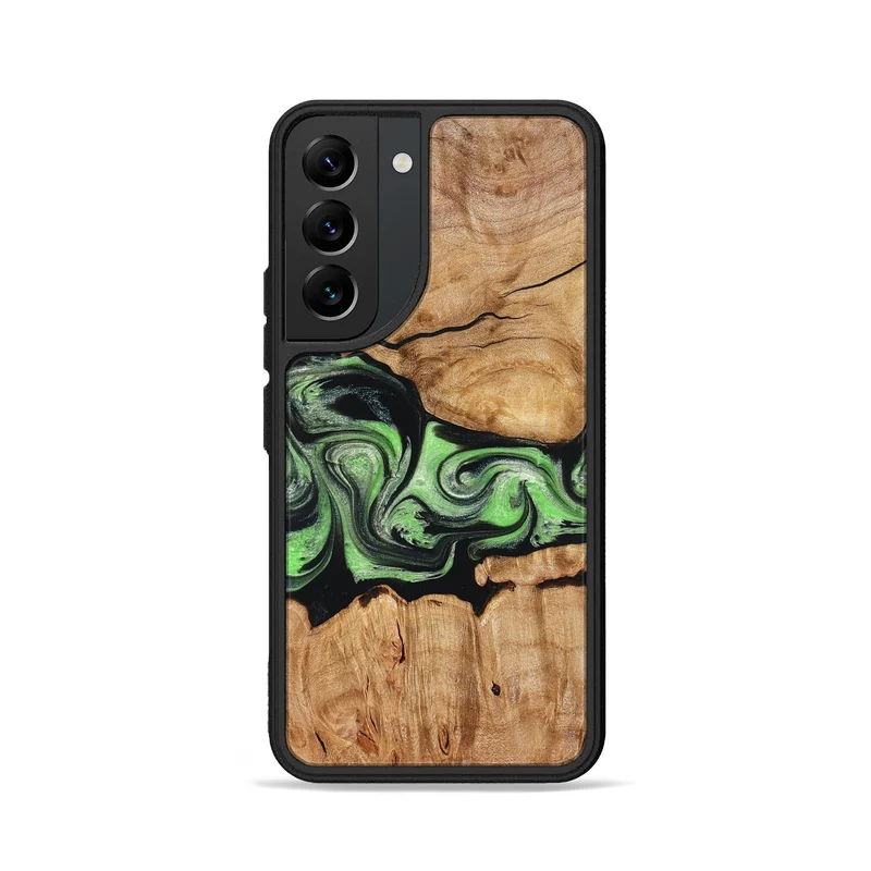 Galaxy S22 Wood Phone Case - Kyree (Green, 829701)
