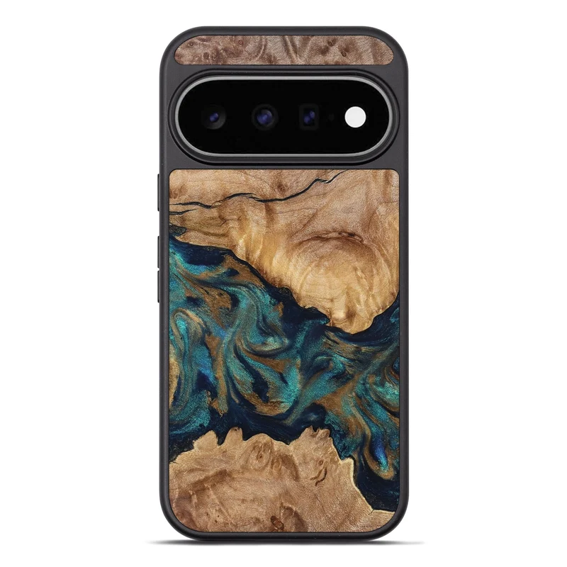 Pixel 11 Pro XL Wood Phone Case - Makaila (Teal & Gold, 829711)