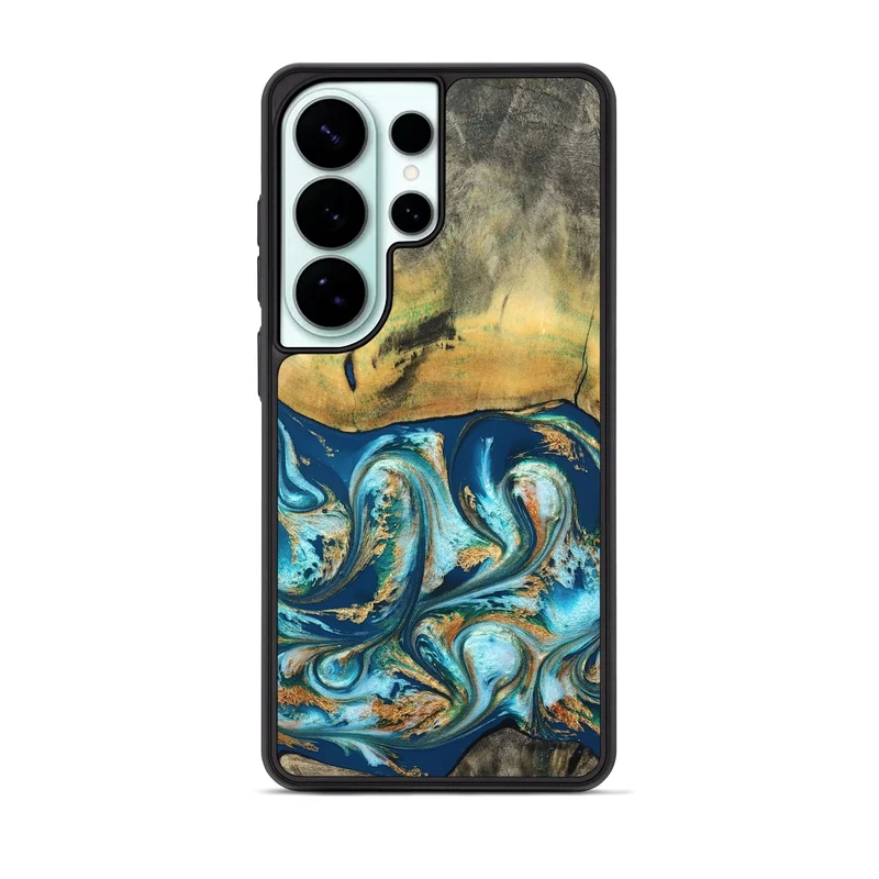 Galaxy S26 Ultra Wood Phone Case - Lucius (Teal & Gold, 829708)
