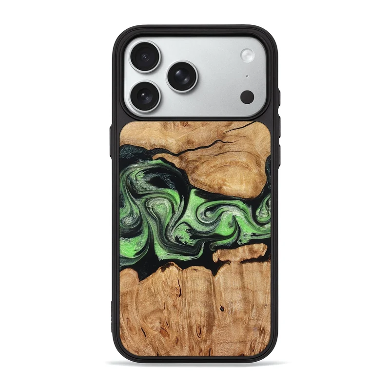 iPhone 18 Pro Max Wood Phone Case - Kyree (Green, 829701)