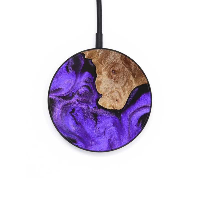 Circle Wood Wireless Charger - Maddie (Purple, 829703)