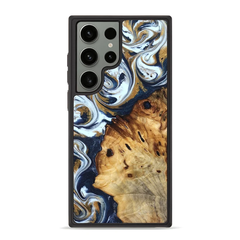 Galaxy S23 Ultra Wood Phone Case - Karyn (Teal & Gold, 829706)