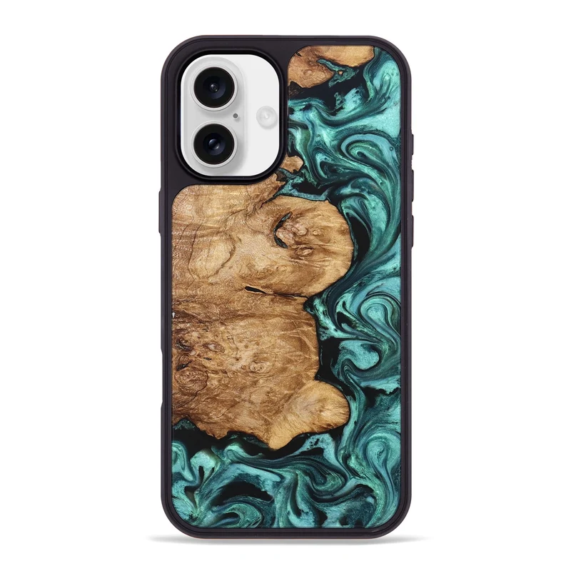 iPhone 16 Plus Wood Phone Case - Kaeli (Green, 829696)