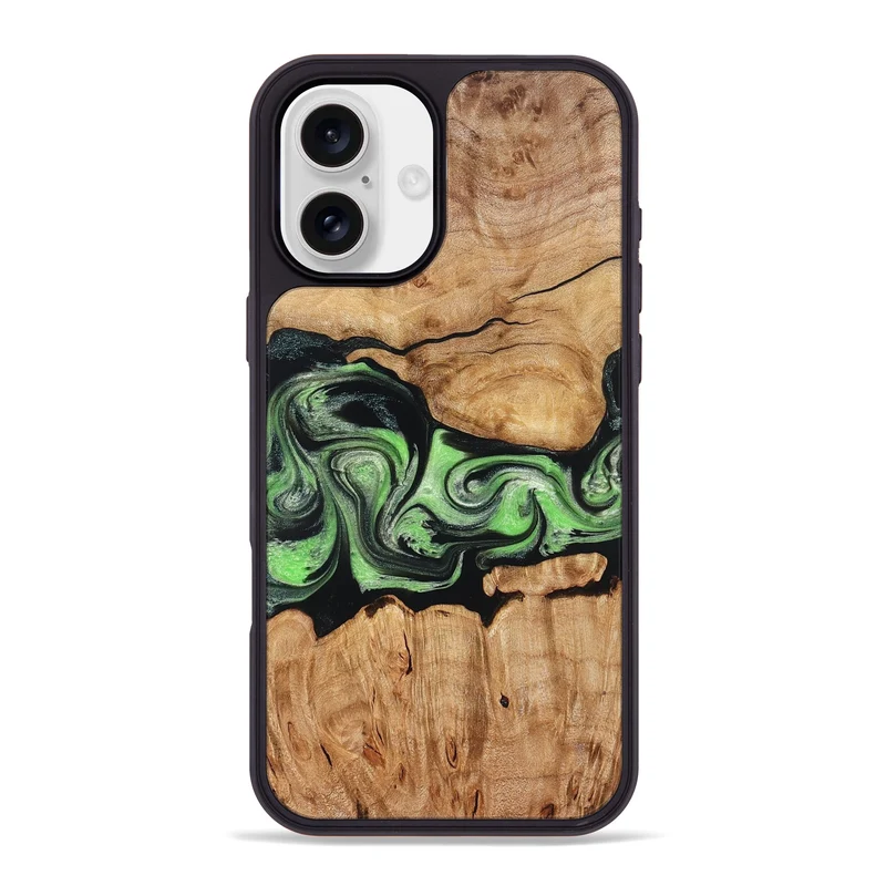 iPhone 16 Plus Wood Phone Case - Kyree (Green, 829701)