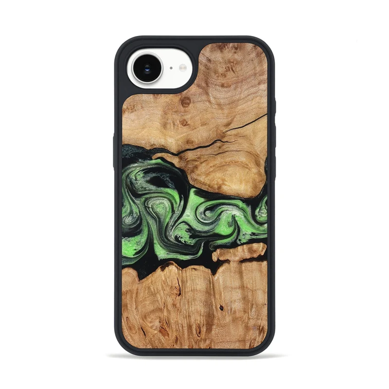iPhone 16e Wood Phone Case - Kyree (Green, 829701)