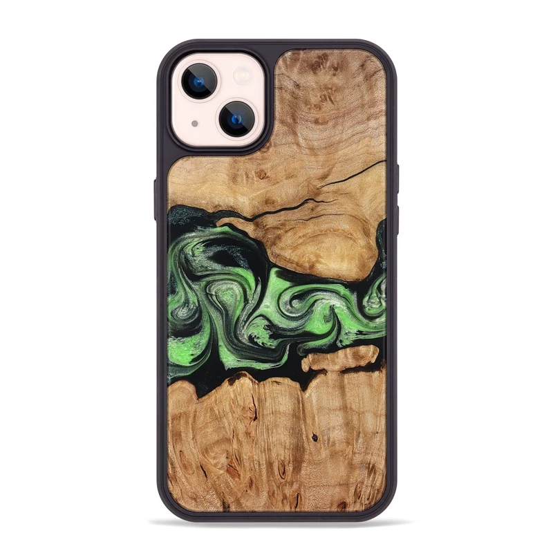 iPhone 14 Plus Wood Phone Case - Kyree (Green, 829701)