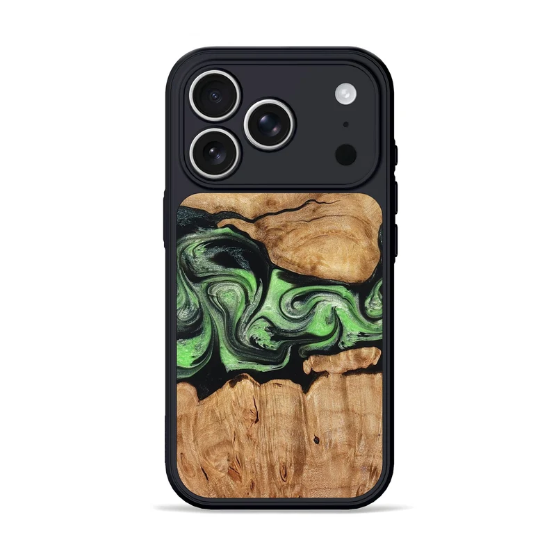 iPhone 17 Pro Wood Phone Case - Kyree (Green, 829701)