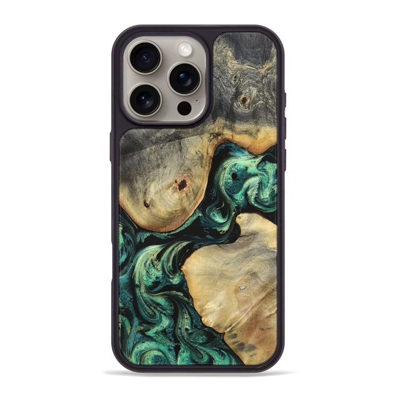 iPhone 16 Pro Max Wood Phone Case - Ariah (Green, 829700)