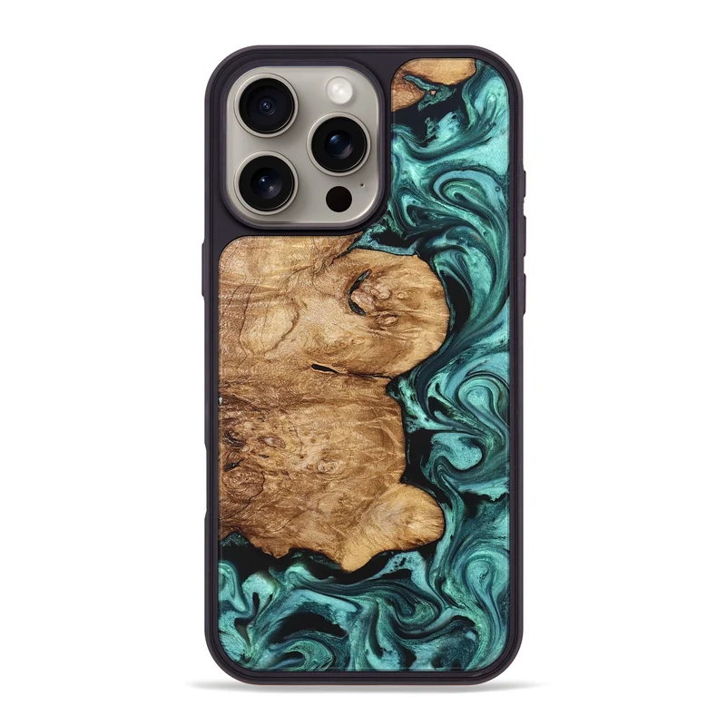 iPhone 16 Pro Max Wood Phone Case - Kaeli (Green, 829696)