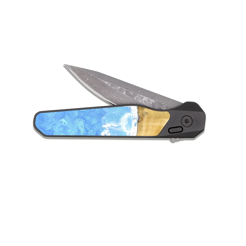 EDC Dark Damascus Wood Pocket Knife - Maybell (Coastal, 829681)
