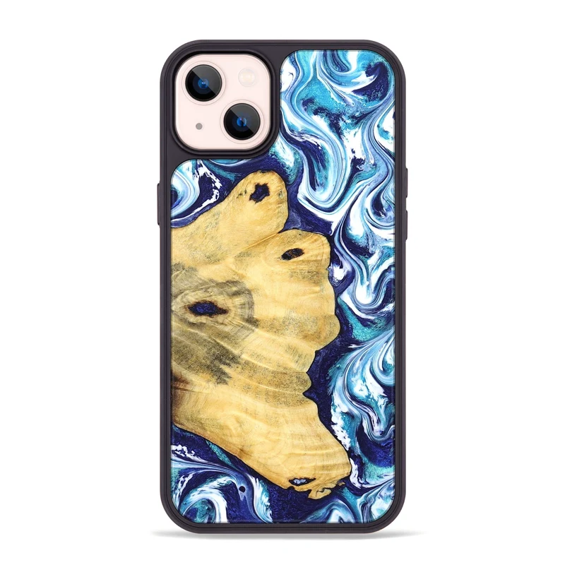iPhone 14 Plus Wood Phone Case - Clemmie (Blue, 829666)