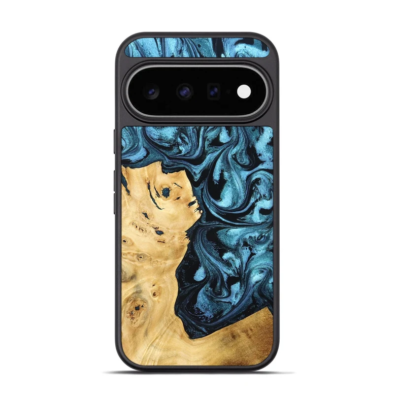 Pixel 11 Pro Wood Phone Case - Davion (Blue, 829671)