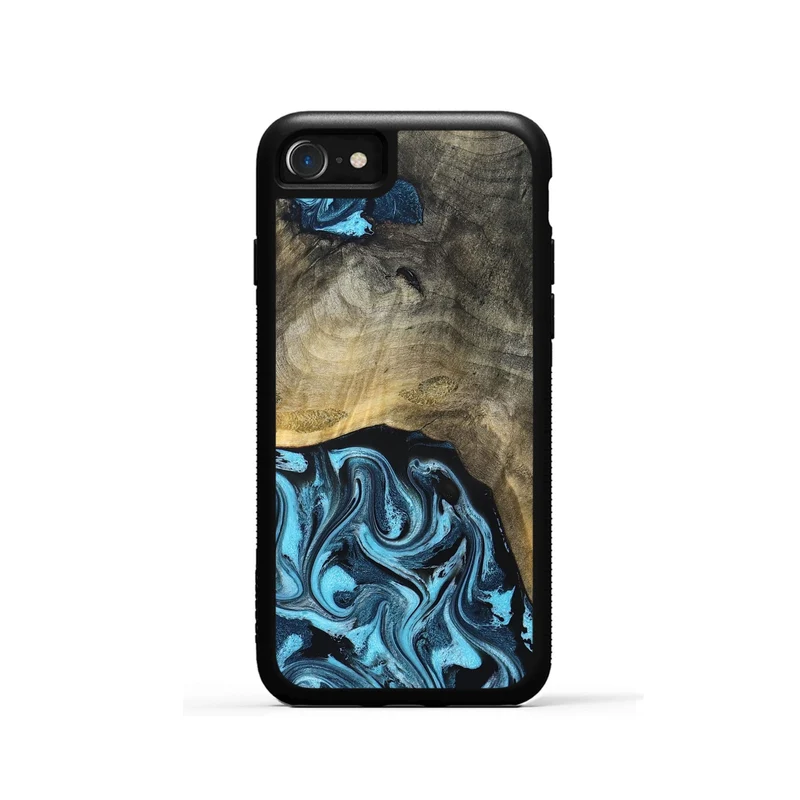 iPhone SE Wood Phone Case - Izael (Blue, 829669)