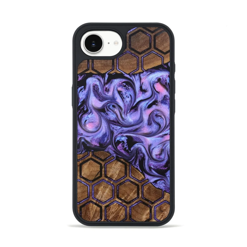 iPhone 16e Wood Phone Case - Golden (Pattern, 829676)