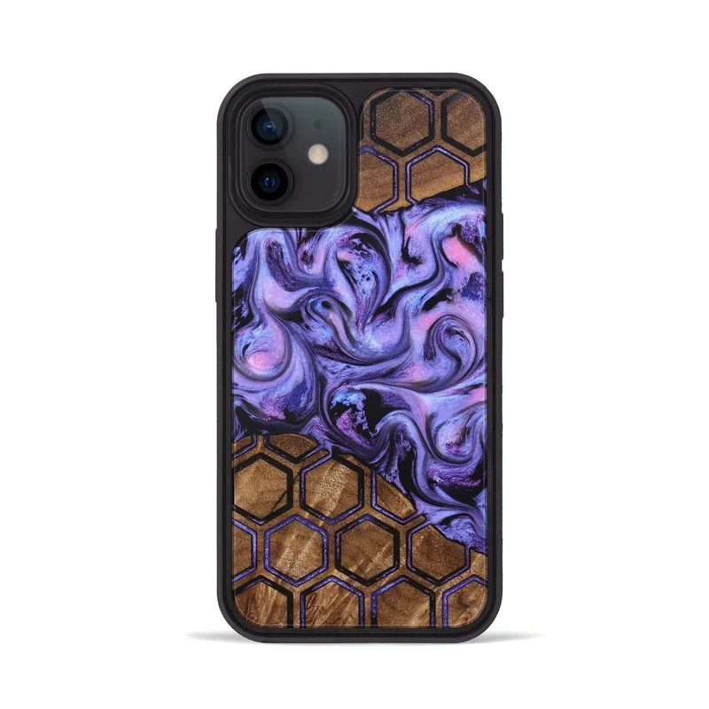 iPhone 12 Wood Phone Case - Golden (Pattern, 829676)